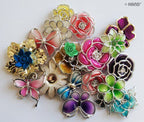Pack of 10 lovely plastic flower trims displayed together.