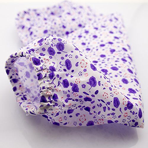 Extra Light Linen Floral Pattern Sleeve Arm Protectors 37 cm x 17 cm - Pack of 2 Pairs, Purple and Red Floral Design