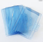 Pack of 50 clear badge holders stacked for display