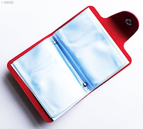 Interior view of a faux leather wallet showing card slots