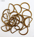 Antique gold metal D shape handbag buckle in various sizes.