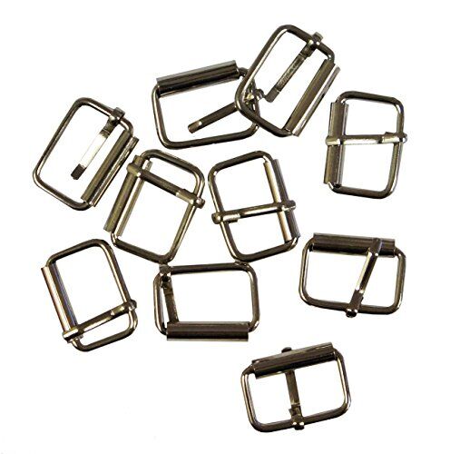 Silver tone metal square buckle measuring 3.2cm.