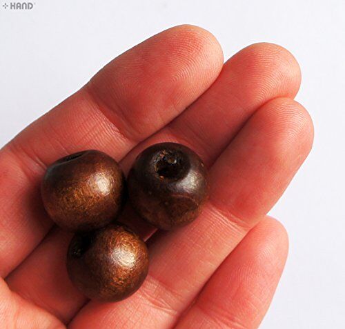Brown Wooden Jewellery Craft Beads - Assorted Sizes (Size 3 15x16mm - 60 a pack - 81g)