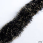 Close-up of decorative real rabbit edge sew in pipe trim