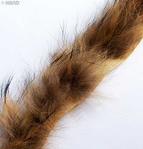 Close-up of decorative real rabbit edge sew in pipe trim
