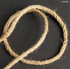 Close-up of the 6mm diameter Brown Plait Rough Rope Cord