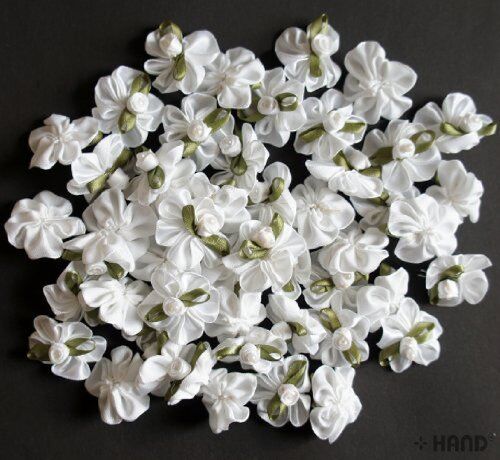 F10 Decorative Diy Craft Assorted Colours Flower With Bead Design Trims Pack Of Appx 50
