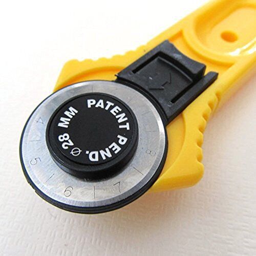 Close-up of the rotary cutter blade mechanism