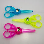 Two pairs of children's safety scissors in clear colour
