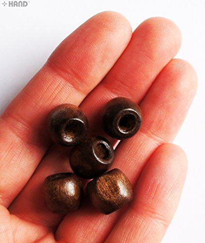 Brown Wooden Jewellery Craft Beads - Assorted Sizes (Size 4 11x12mm - 100 a pack - 55g)