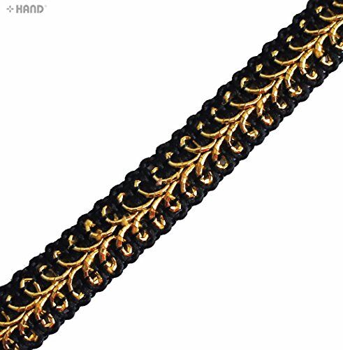 10 m Elegant Black and Gold/Silver Craft DIY Party Ribbon Trim - Assorted Colours and Styles (NO.FBGT01 Black and Gold 10mm)