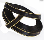 Elegant Black and Gold Craft DIY Party Ribbon Trim - (NO.FBG02 Satin 10mmx22m)