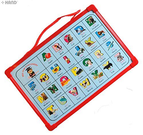 Children Colourful Dry Erase Magnetic White/Alphabet Board with Marker, Eraser and Magnets (Small Boys 30x20)