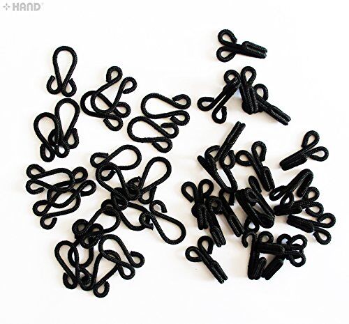 Pack of 20 sets of 40mm hooks and eyes fasteners displayed.