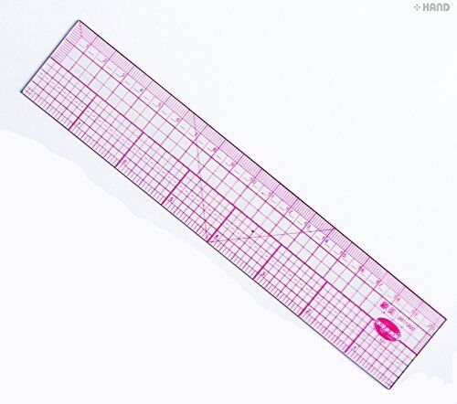 Ruler laid flat on a patchwork quilt for accurate measurements.