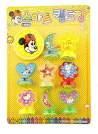Set of 8 children's ink stamps featuring popular characters.