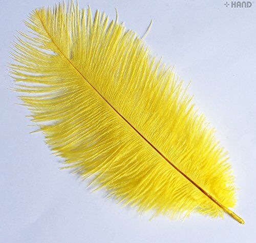 Natural Ostrich Feathers appx 10" - Pack of 10 (yellow)