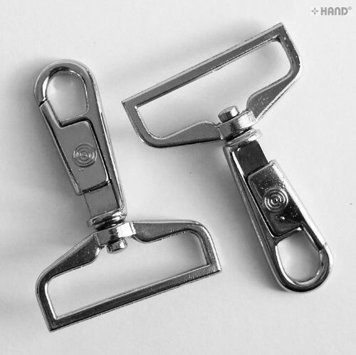 Pack of 4 polished silver tone rotary swivel hook buckles.