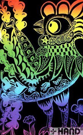 Different designs created on scratch art paper