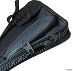 Interior of black A2 folded backpack portfolio showing compartments