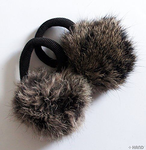 d - 2.5" (real dark grey rabbit fur)