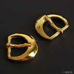 Pack of 10 small metal D shape buckles in polished gold tone