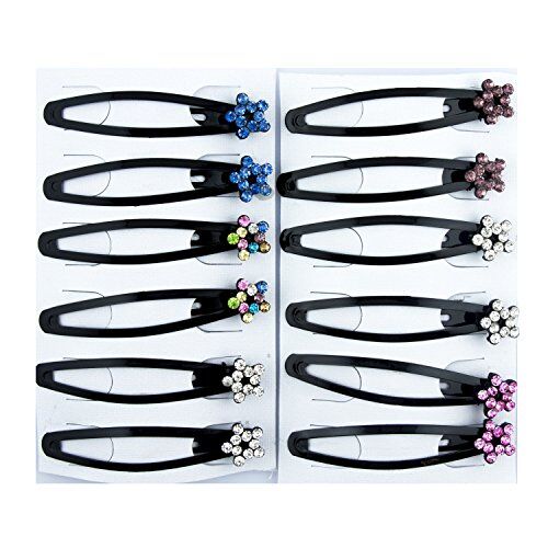 Stylish Crystal Star Hair Clips Barrettes - Pack of 3 Pairs