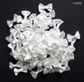 Pack of decorative satin white ribbon bow trims