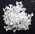 Pack of decorative satin white ribbon bow trims