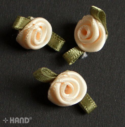 F12 Small Decorative DIY Craft Assorted Colours Flower Design Trims, pack of appx 50 (F12-4 Cream)