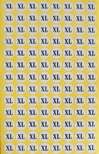 Sheet of XL round stickers for garment labelling