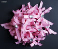 Pack of chequered pink and white bows with stone trims
