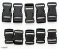 Assorted sizes of black plastic quick release buckles