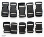 Assorted sizes of black plastic quick release buckles
