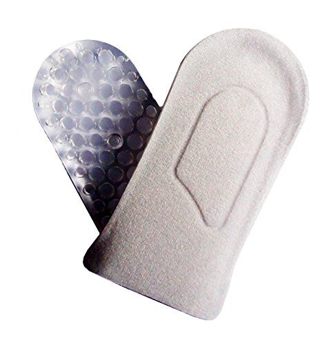 Silicone heel lift shoe inserts displayed on a white background