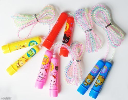 Close-up of the soft plastic material of the skipping rope