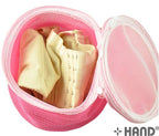 Bra wash bag shown with bras inside for laundry protection