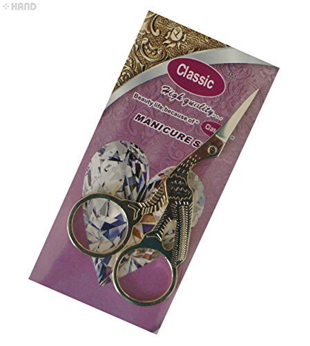 Elegant design of the gold plated stork scissors for embroidery.