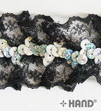5 metres of white nylon sequin lace elastic trim