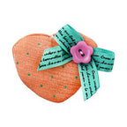 H1004 Soft Padded Peach Pink Pretty Polka Dot Decorative Heart Bow and Flower Fabric Embellishment Trims - Pack of 5