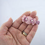 Close-up of colourful glittery hairclip barrette