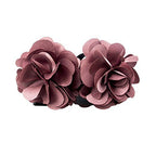 H0970 Rose Pink Stylish Elegant Satin Jasmine Flower Bulldog Hair Clips 70 mm x 50 mm Pack of 2