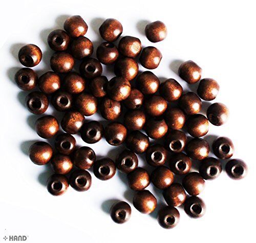 Brown Wooden Jewellery Craft Beads - Assorted Sizes (Size 3 15x16mm - 60 a pack - 81g)