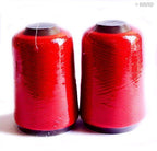 Assorted Colours Sewing Machine 100% Polyester Thread Spool Appx 800m - Pack of 2 (Red)