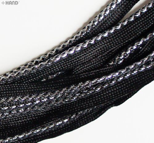 Close-up of black pipe trim showcasing silver edge detail