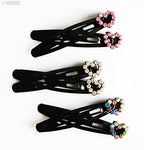 CHC Beautiful Shiny Diamante Crystal Assorted Designs and Colours Hair Clips for All Ages - Pack of 3 Pairs (CHC05)
