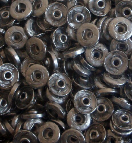 831 4-part Plain Flat Top Press Stud Buttons 15mm (831 Silver - appx 275g)
