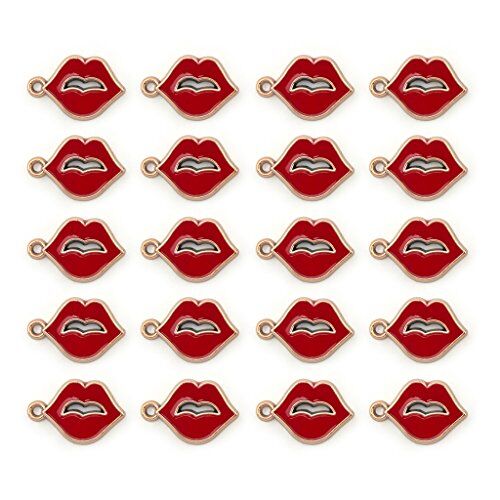 Pack of 20 red hot lips embellishments for crafts