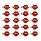 Pack of 20 red hot lips embellishments for crafts