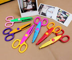 Close-up of stainless steel blades of the zig zag scissors